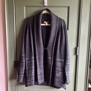 XXI Dark Gray Wool Blend Cardigan with Shawl Collar